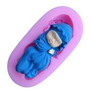 JLHua Cute Sleeping Baby Angel Shape Silicone Cake Mold Fondant Decorating Baby DIY Mould Pastry Mould N2