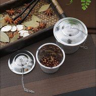 3 Pack Type 304 Food Grade Stainless Steel Tea Strainer with Lid and Extended Chain - Tea Infuser / Tea Filter... N2