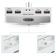 BESTEK 6-Outlet Upgraded Wall-Mount Surge Protector with 5.2A 4 USB Charging Station and Phone Charging Dock N2