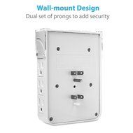 BESTEK 6-Outlet Upgraded Wall-Mount Surge Protector with 5.2A 4 USB Charging Station and Phone Charging Dock N3