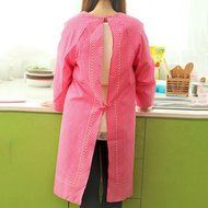 Spritech(TM) Lovely Long Sleeves Antifouling Cartoon Chef Apron for Home Restaurant and Hotel N3