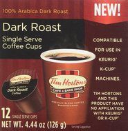 Tim Hortons Single Serve RealCup - Dark Roast Coffee Cups - 12 ct N5
