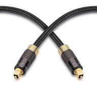 FosPower (3 Feet) 24K Gold Plated Toslink Digital Optical Audio Cable (S/PDIF) - Metal Connectors &amp; Braided Nylon... N4