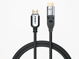 Pwr+ 100 Ft Max Length 4K HDMI Cable 2.0 with 90 Degree Adapter for PS3 PS4 Xbox 360 Apple-TV Laptop Projector... N2