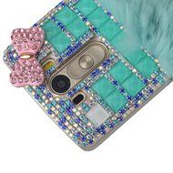 Spritech(TM) Bling Phone Case For LG G3 mini,3D Handmade Purple Crystal Silver Flower Pendant Accessary Design... N27