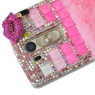 Spritech(TM) Bling Phone Case For LG G3 mini,3D Handmade Purple Crystal Silver Flower Pendant Accessary Design... N28