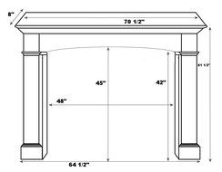 Pearl Mantels 160-56 Vance Unfinished Fireplace Mantel, Interior Opening 56-Inch Wide by 42-Inch High N7