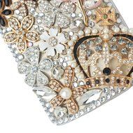 Spritech(TM) Bling Phone Case For LG G3 mini,3D Handmade Purple Crystal Silver Flower Pendant Accessary Design... N31