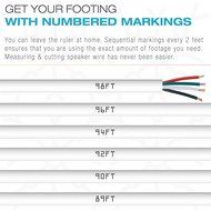 Mediabridge 14AWG 4-Conductor Speaker Wire (200 Feet, White) - 99.9% Oxygen Free Copper - UL Listed CL2 Rated...