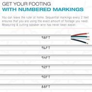 Mediabridge 14AWG 4-Conductor Speaker Wire (200 Feet, White) - 99.9% Oxygen Free Copper - UL Listed CL2 Rated... N2
