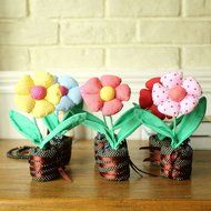 WOOD MEETS COLOR Handmade Fabric Flower Air Purifying, Bamboo Charcoal, Fragrance and Chemical Free, Non Toxic... N9
