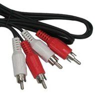 InstallerParts 6Ft RCA Male to Male x 2 Audio Cable &ndash; Black Cable &ndash; Color Coded Connectors