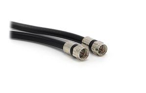 25' feet white RG6 coax, coaxial cable with two male F-pin Male connectors N3