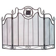 Gifts &amp; Decor Tuscan Design Home Fireplace Mesh Screen Black Metal N2