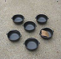 Old Mountain Single Serve Cast Iron Kettle with Handle - Preseasoned Set of 6 N2