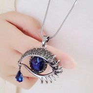 Fine Quality Crystal Teardrop Eye Lashes Long Sweater Chain Necklace Jewelry New N2