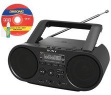 Sony Portable Full Range Stereo Boombox Sound System with MP3 CD Player, AM/FM Radio, 30 Presets, USB Input, Headphone...
