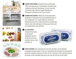 DINHAND Natural Bamboo Activated Charcoal Refrigerator Deodorizer,Air Purifier Odor Absorber,Naturally Purifies... N5