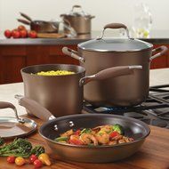 Anolon Advanced Bronze Hard Anodized Nonstick 3.5-Quart Covered Chef&#039;s Casserole N4