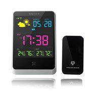 Wireless Weather Stations Large LED Displayer Forecast Station with Indoor/Outdoor Temperature &amp; Humidity Monitors N4