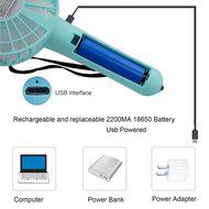 Anpress Portable Mini USB / Battery Fan Air Cooling Handheld Fan Palm-Leaf Fan Personal Cooling Fans with 18650...