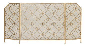 Benzara 67069 Durable Metal Fireplace Screen, 63" W x 34" H