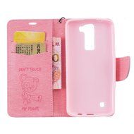 LG K7 Case, LG K7 Wallet Case,PHEZEN Cute Bear Don't Touch My Phone Design PU Leather Wallet Case Stand Flip Case... N8