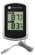 Ambient Weather Compact WS-02 Indoor/Outdoor Thermometer with Probe, 1-Pack by Ambient Weather