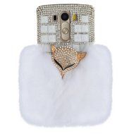 Spritech(TM) Bling Phone Case For LG G3 mini,3D Handmade Purple Crystal Silver Flower Pendant Accessary Design... N33