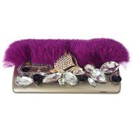 Spritech(TM) Bling Phone Case For LG G3 mini,3D Handmade Purple Crystal Silver Flower Pendant Accessary Design... N35