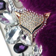 Spritech(TM) Bling Phone Case For LG G3 mini,3D Handmade Purple Crystal Silver Flower Pendant Accessary Design... N37