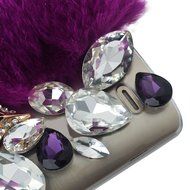 Spritech(TM) Bling Phone Case For LG G3 mini,3D Handmade Purple Crystal Silver Flower Pendant Accessary Design... N38