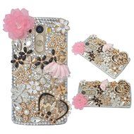 Spritech(TM) Bling Phone Case For LG G3 mini,3D Handmade Purple Crystal Silver Flower Pendant Accessary Design... N43