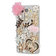 Spritech(TM) Bling Phone Case For LG G3 mini,3D Handmade Purple Crystal Silver Flower Pendant Accessary Design... N44