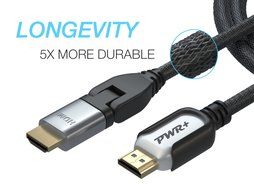 Pwr+ 100 Ft Max Length 4K HDMI Cable 2.0 with 90 Degree Adapter for PS3 PS4 Xbox 360 Apple-TV Laptop Projector... N4