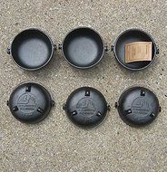 Old Mountain Single Serve Cast Iron Kettle with Handle - Preseasoned Set of 6 N3