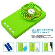 Topwell Ultra-thin Rechargeable Hand-Held Mini Fan with Li-ion 18650 Rechargeable Battery - Black