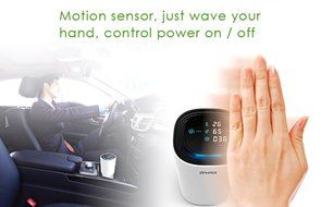 GearBest Awei Smart Portable Hepa Filter Air Purifier Cleaner Car Motion Sensor with Dust Detector For Home (White) N6