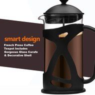 Bl&uuml;mwares 34-Ounce French Coffee &amp; Teapot With Glass Pitcher &amp; Decorative Holder N6