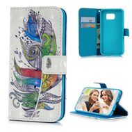 S6 Case,Samsung Galaxy S6 Case - Wallet 3D Effect Colorful Print Patterns Premuim PU Leather Soft TPU Inner Cover... N34