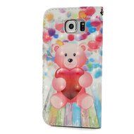 S6 Case,Samsung Galaxy S6 Case - Wallet 3D Effect Colorful Print Patterns Premuim PU Leather Soft TPU Inner Cover... N36