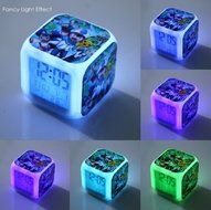 Anime Pokemon Go Pikachu LED Clock andPower supply AC Wall Charger Bedside Light Digital Desk or Table Alarm Clock...