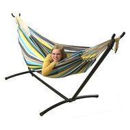 Sunnydaze Premium 100 % Natural Tightly Woven Cotton Double Brazilian Hammock and Stand Set, Ocean View, 400 Pound... N25