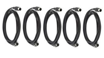C&amp;E 2 PCS, MIDI Cable with 5 Pin DIN Plugs, 10 Feet Black, CNE585437 N3