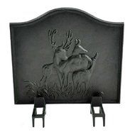 Cast Iron Fireback - Deer 20&quot; H x 17&quot; W