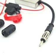 onelinkmore 12V Universal Auto FM Booster Amp Strong Anti-interference Metal Car Antenna Radio FM Signal Amplifier...