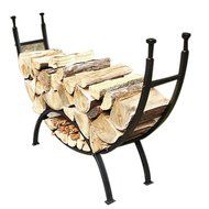 Woodeze Home Decorative Outdoor Fire Place Accessorie 69" Curved Log Rack