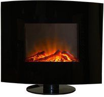 Estate Design Springfield 24-Inch Black Panoramic Glass Fireplace Heater N2