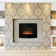 Estate Design Springfield 24-Inch Black Panoramic Glass Fireplace Heater N3