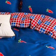 Yaheeda 4 Pcs Duvet Cover Quilt Cover Bedding Set bed Sheet Set,Blue Grid,1.8m/6ft N10
